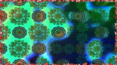 Raster. Zarif, parlak ve kusursuz yeşil çiçek desenli tasarım. Sabıka baskıları, bebek kıyafetleri, duvar kâğıtları, paket kutuları vb..