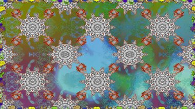 Gri renkte yaz çiçekleri. Raster illüstrasyonu. Raster çiçek desenli ve çiçekli..