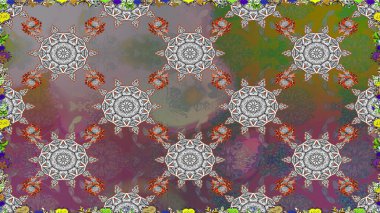 Raster desen. Fantezi kumaş deseni. Çiçekler, suluboya ile sorunsuz çiçek desenli.