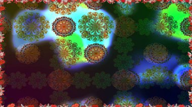 Raster illüstrasyonunda kusursuz çiçek deseni. Kahverengi renkte çiçekler.