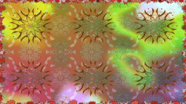 Kahverengi renkli çiçekler. Küçük çiçekteki sevimli çiçek deseni. Raster illüstrasyonu.