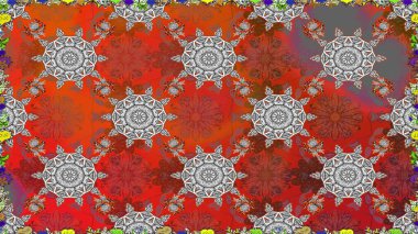 Modern stil dokusu. Çiçek desenli raster, kırmızı çizgi grafik deseni soyut raster arkaplan.