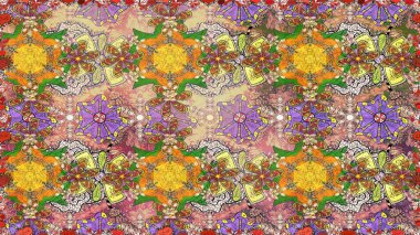 Küçük kahverengi çiçekli oldukça eski bir besin torbası deseni. Tekstil, kumaş, kapaklar, duvar kağıtları, baskı, naylon, yapıştırma, örgü, dekupaj için çiçeksiz arkaplan. Millefleurlar.