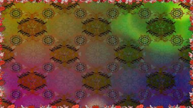 Modern, kahverengi raster arka plan duvar kâğıdı illüstrasyonu, klasik çizgili, desenli desenli çiçekler, çiçekli süsler. Çiçekli el, pürüzsüz desen..