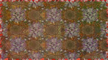 Raster illüstrasyonu. Bahar çiçekli, dikişsiz, sevimli çiçek deseni. Güzel kumaş deseni.