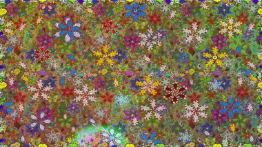 Çiçekli karalama şeklinde Raster çiçek deseni. Kahverengi renkli çiçekler. Nazik, narin çiçek arkaplanı.