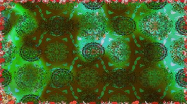 Raster Hip kumaş deseni. Kusursuz Vintage Çiçek Deseni.