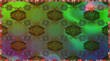 Halk tarzı. Modern çiçek arkaplanı. Parlak renkli çiçekleri ve yeşil renkli yaprakları olan kusursuz çiçek desenleri. Moda baskıları için zarif bir şablon.