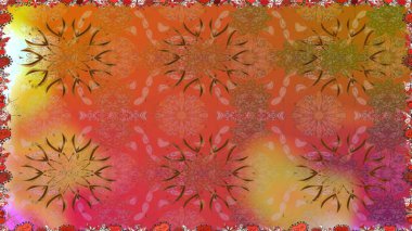 Kızılderili desenli desenli desenli şal deseni. Raster Henna dövme stili. Etnik Mandala süsü. Tekstil, tebrik kartı, boyama kitabı, telefon kılıfı baskısı için kullanılabilir.