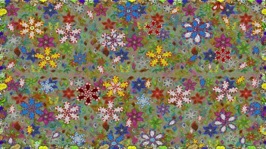 Güzel kumaş deseni. Raster illüstrasyonunda kusursuz çiçek deseni. Renkli Bahar Temalı Kusursuz Arkaplan. Düz Çiçek Elementleri Tasarımı.