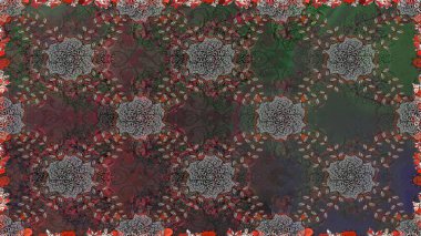 Patlayan çiçekler soyut olarak yerleştirilmiş. Gri renklerde bahar çiçekleri. Raster deseni. Raster illüstrasyonu.