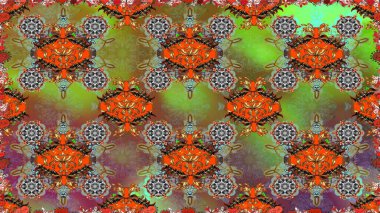 Kahverengi renkli çiçekler. Çiçekli karalama şeklinde Raster çiçek deseni. Nazik, sevimli çiçek arkaplanı..