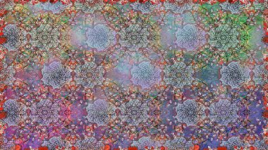 Suluboya, elle çizilmiş. Kusursuz bir arka plan modeli. Raster - stok. Tarafsız renklerde vadinin çiçekleri.