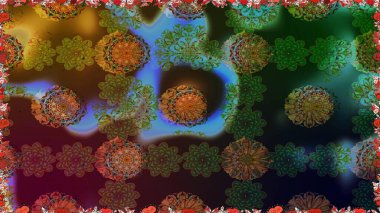 Yumuşak, yaz çiçekli arka plan. Kahverengi renkli çiçekler. Raster çiçek desenli ve çiçekli..