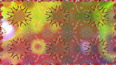 Kahverengi renkli çiçekler. Hediye ambalaj kağıdı, tebrik kartları, posterler ve pankart tasarımı. Raster düz çiçekleri pürüzsüz desen.