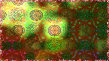 Tekstil, kumaş, kapaklar, duvar kağıtları, baskı, naylon, yapıştırma, örgü, dekupaj için çiçeksiz arkaplan. Küçük kahverengi çiçeklerdeki oldukça eski bir besin torbası deseni.