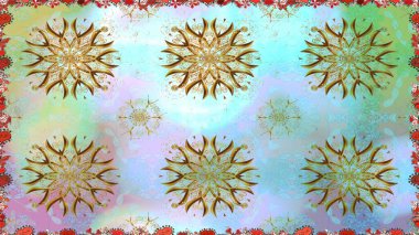 Kusursuz bir geçmişi var. Eski usul. Raster illüstrasyonu. Renkli desenli kusursuz desenler, tarafsız çiçekler ve dekoratif elementler. Kumaş, tekstil ve duvar kağıdı baskısı için..