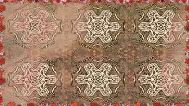 Çiçekli, suluboya desenli kusursuz çiçek deseni. Düz Çiçek Elementleri Tasarım Raster illüstrasyonu. Bej renkte çiçekler. Renkli Bahar Teması: Kusursuz Arkaplan.