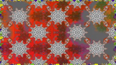 Raster düz çiçekleri pürüzsüz desen. Gri renkli çiçekler. Tasarım hediye paketi, tebrik kartları, posterler ve afiş tasarımı.