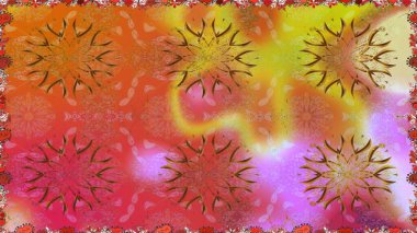 Raster illüstrasyonu. Turuncu renkli çiçekler. Kusursuz çiçek deseni duvar kağıdı için kullanılabilir.