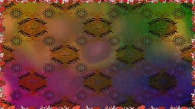 Parlak bir arka plan sorunsuz desen çiçek fantezi tasarım. Düz Çiçek Elemanları Tasarım. Renkli Bahar Teması kesintisiz desen Arka Plan.