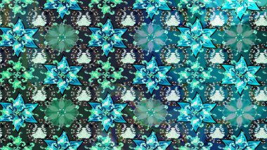 Raster illüstrasyonundaki çiçek desenli çizim. Mavi renkte çiçekler.