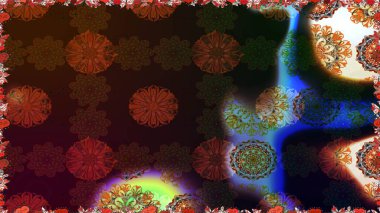 Kahverengi renkli çiçekler. Hediye ambalaj kağıdı, tebrik kartları, posterler ve pankart tasarımı. Raster düz çiçekleri pürüzsüz desen.