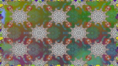 Çiçek kompozisyonu, el boyası, hassas şablon. Üst manzara, yumuşak stil. Yeşil renkte manzaralı çiçek deseni. Sevgililer günü ve tebrik kartı konsepti için şık bir davet.