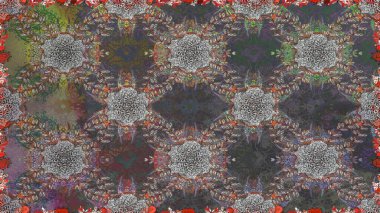 Çiçek tasarımı için inanılmaz bir kolaj cenneti tarzı. Parlak çiçekli kolaj çiçekleri gridir. Çiçekli zambaklar dikişsiz arkaplan.