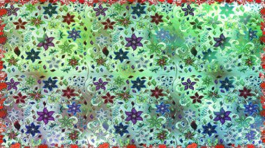 Çizgisiz desen. Raster Moda kumaş deseni. Şirin çiçekler..