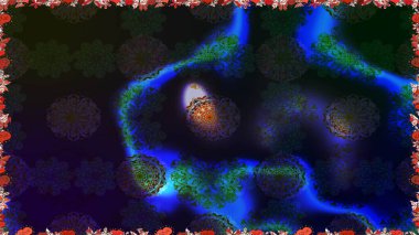 Raster illüstrasyonu. Klasik çiçek tasarımı elementleri. Gri kıvırcık çiçekler gri renkte şekillenir.