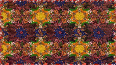 Çiçekler suluboya tarzında kahverengi renkte. Raster illüstrasyonunda kusursuz çiçek deseni.