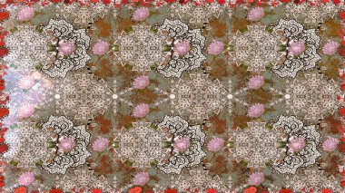 Sevimli küçük çiçek desenle. Raster resim. Çiçek desenli çiçek ve yaprakları ile.