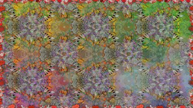 Organik öğeleri. Suluboya efekti. Botanik seamless modeli. Raster desen.