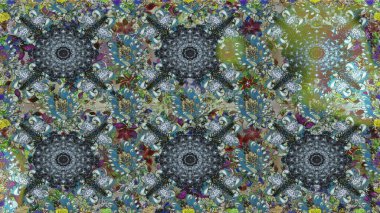 Tekstil, kumaş, kapaklar, duvar kağıtları, baskı, naylon, yapıştırma, örgü, dekupaj için çiçeksiz arkaplan. Küçük gri çiçekli oldukça eski bir besin torbası deseni. Millefleurlar.