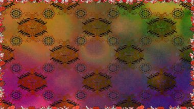 Güzel kumaş deseni. Raster suluboya deseni, narin çiçekler, kahverengi çiçekler, tebrik kartı şablonu..