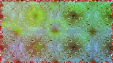 Çiçeksiz desenli nakış işlemeli gelincikler ve vadideki zambaklar. Tekstil tasarımı için yeşil renkli geleneksel halk çiçekleri buketi.