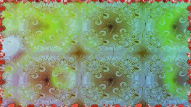 Sabıka fotoğraflarında, bebek kıyafetlerinde, duvar kâğıtlarında, paket kutularında falan kullanılabilir. Zarif, parlak ve kusursuz yeşil çiçek deseni tasarımı.