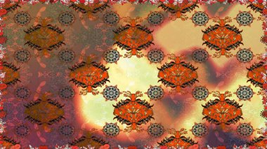 Kahverengi renkli çiçekler. Raster illüstrasyonunda kusursuz çiçek deseni.