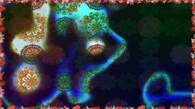 Renkli Bahar Temalı Kusursuz Arkaplan. Düz Çiçek Elementleri Tasarımı. Gri renkli, zarif çiçek buketli suluboya. Raster illüstrasyonu.