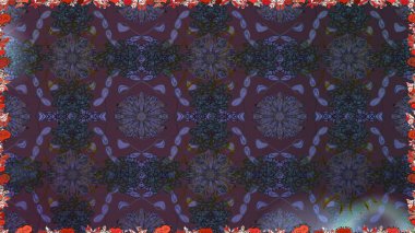 Gri renkli çiçekler. Çiçek süsü ile kusursuz desen. Raster illüstrasyonu.