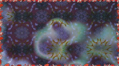 Raster illüstrasyonu. Tropik, dikişsiz çiçek deseni. Gri renkli çiçekler.