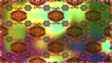 Çiçeksiz desenli arka plan. Kahverengi renkli çiçekler. Düz Çiçek Elementleri Tasarım Raster illüstrasyonu. Renkli Bahar Teması Kusursuz Arkaplan.