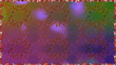 Raster suluboya çiçek deseni, narin çiçekler, mor çiçekler, tebrik kartı şablonu. Raster Güzel kumaş deseni.