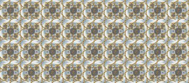 Klasik raster sarısı, kusursuz desen. Çiçek süsü kumaş deseni, cam, çiçek desenli gri, bej ve kahverengi altın elementli metal..