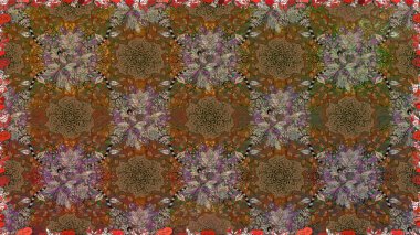 Kahverengi renklerde çiçek desenleri yok, el yapımı papatyalar, papatyalar. Tekrar eden çiçek arkaplanı, zarif kahverengi çiçek duvar kağıdı..