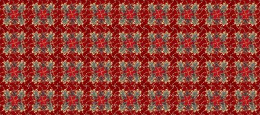 Şam, tasarım için kusursuz desen. Kırmızı, kahverengi ve bej renklerde, altın elementli, pürüzsüz desen.