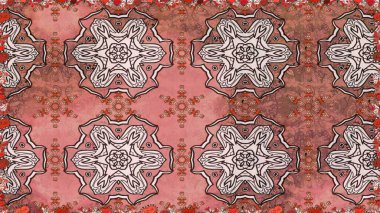 Renkli Yaz Temalı Kusursuz Arkaplan. Kahverengi renkli çiçekler. Çiçekli kusursuz retro desen. Düz Çiçek Elementleri Tasarımı.