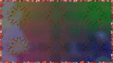 Raster illüstrasyonu. Çiçek arkaplan. Doğum günü kartı ya da düğün davetiyesi. Çiçekli tebrik kartı. Yeşil renklerde. Suluboya çiçek buketi.