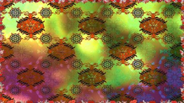 Raster. Colour Spring Theme seamless pattern Background. Flat Flower Elements Design.